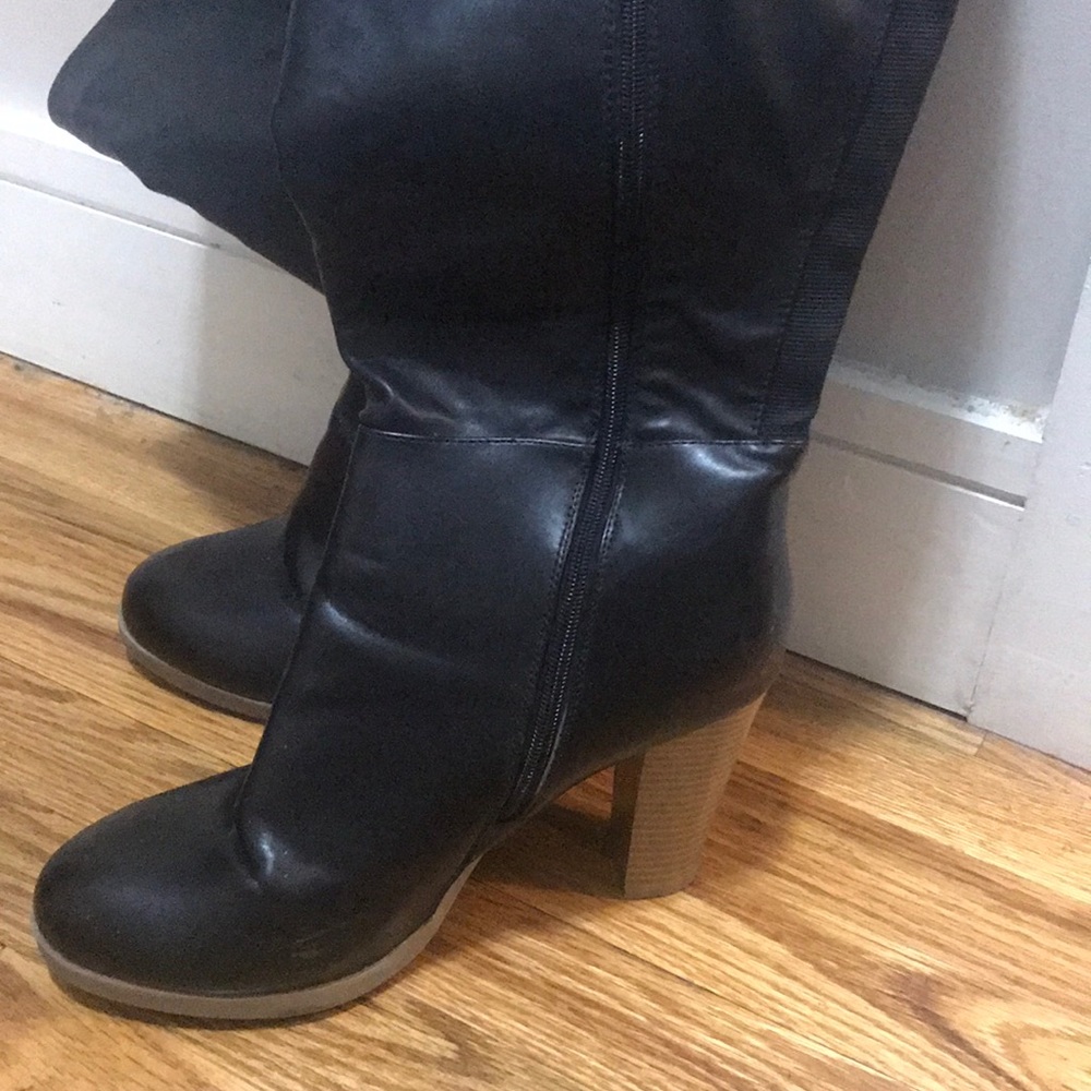 Black wide and wide calf boots
